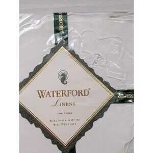 NEW Vintage 1996 Waterford Linens Castlemaine White Bread Cover 100% Linen 16x16